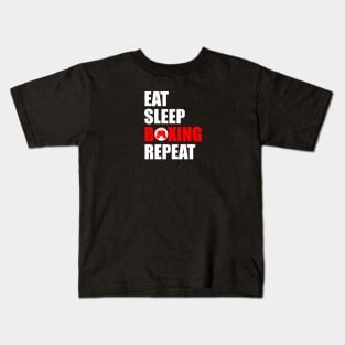 Eat sleep boxing repeat Kids T-Shirt